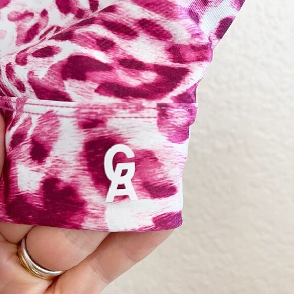 Good American pink Leopard Criss Cross Back Sports Bra. 3 size L or 10/12 - Picture 5 of 8